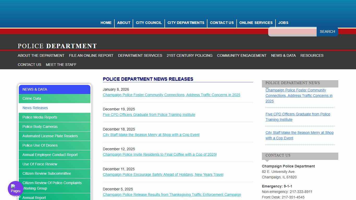 News Releases - City of Champaign